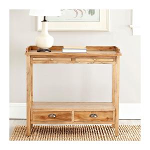 Weathered Oak Finish Console Table