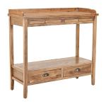 Weathered Oak Finish Console Table
