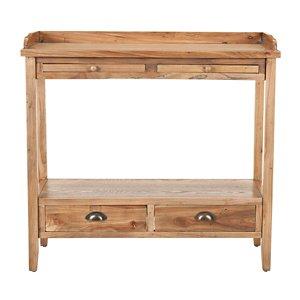 Weathered Oak Finish Console Table
