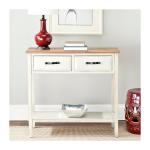 Natural and White Elm and Poplar Console Table