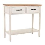 Natural and White Elm and Poplar Console Table