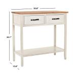 Natural and White Elm and Poplar Console Table