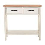 Natural and White Elm and Poplar Console Table