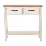 Natural and White Elm and Poplar Console Table