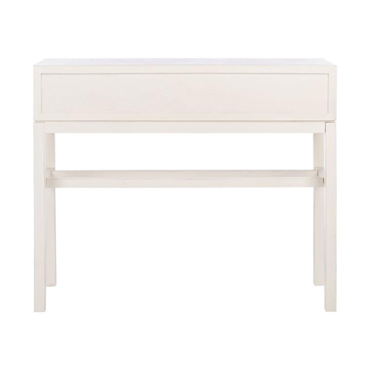 White and Brown Herringbone Console Table