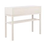 White and Brown Herringbone Console Table