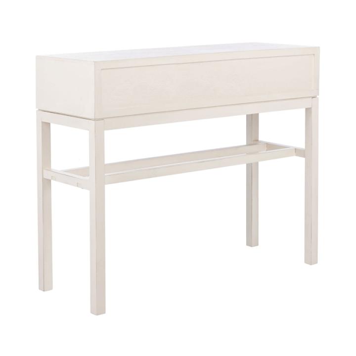 White and Brown Herringbone Console Table