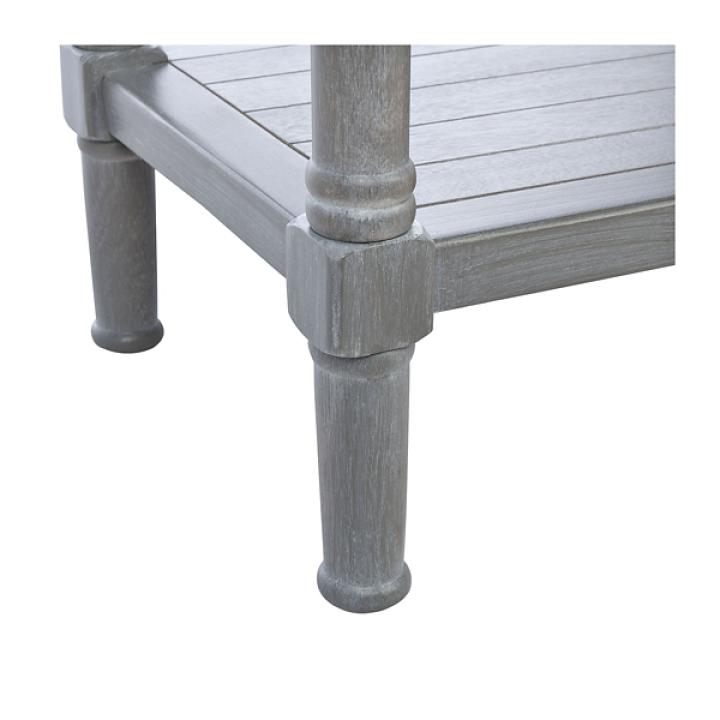 Dove Gray Turned Leg Rustic Console Table