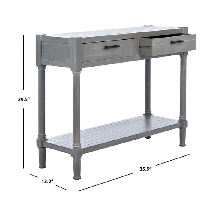 Dove Gray Turned Leg Rustic Console Table