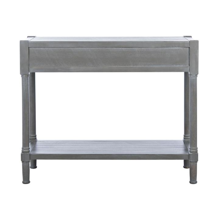 Dove Gray Turned Leg Rustic Console Table