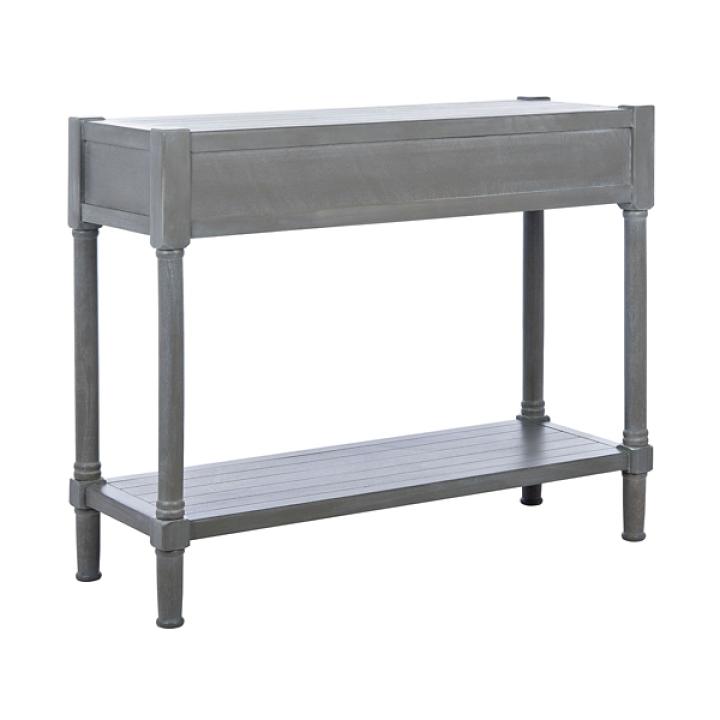 Dove Gray Turned Leg Rustic Console Table