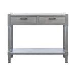 Dove Gray Turned Leg Rustic Console Table