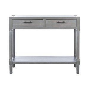 Dove Gray Turned Leg Rustic Console Table