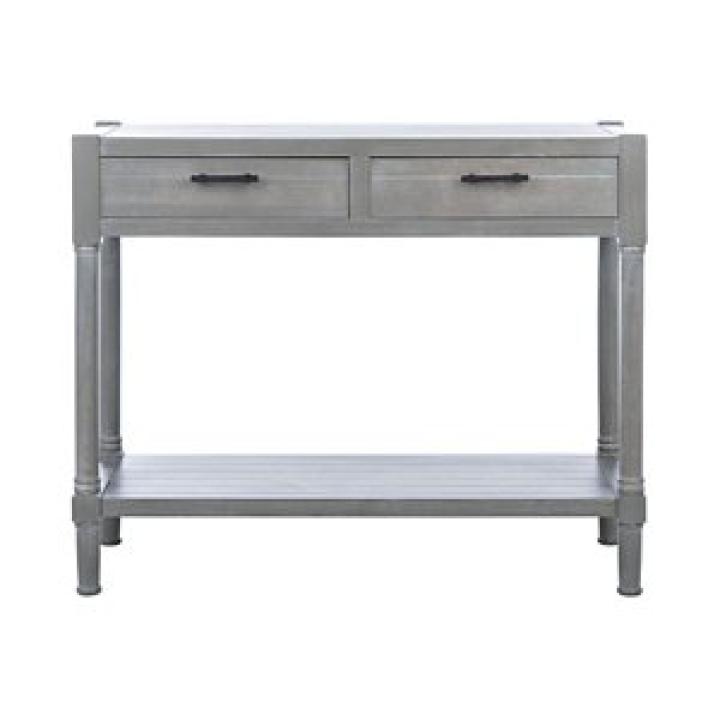 Dove Gray Turned Leg Rustic Console Table
