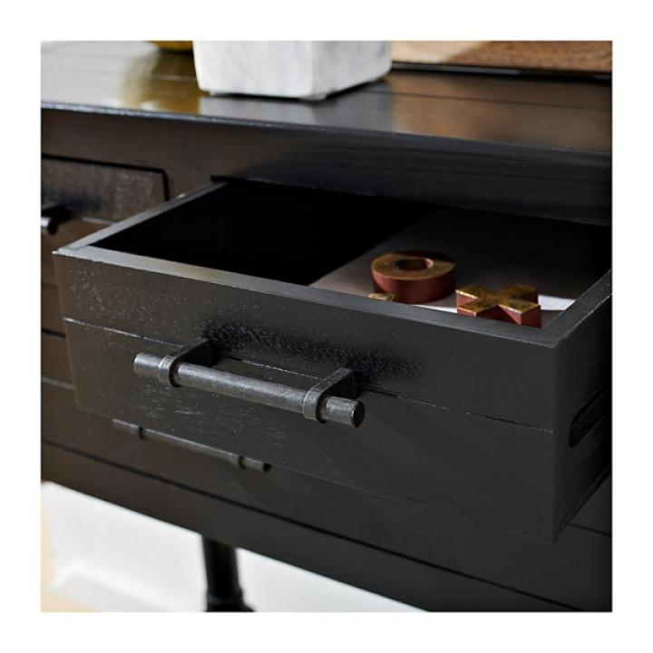 Wilbert 3-Drawer Black Console Table