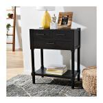 Wilbert 3-Drawer Black Console Table