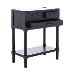Wilbert 3-Drawer Black Console Table