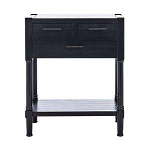 Wilbert 3-Drawer Black Console Table