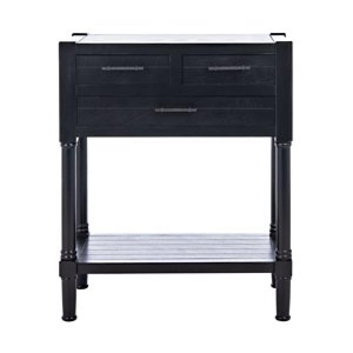 Wilbert 3-Drawer Black Console Table