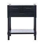 Wilbert 3-Drawer Black Console Table