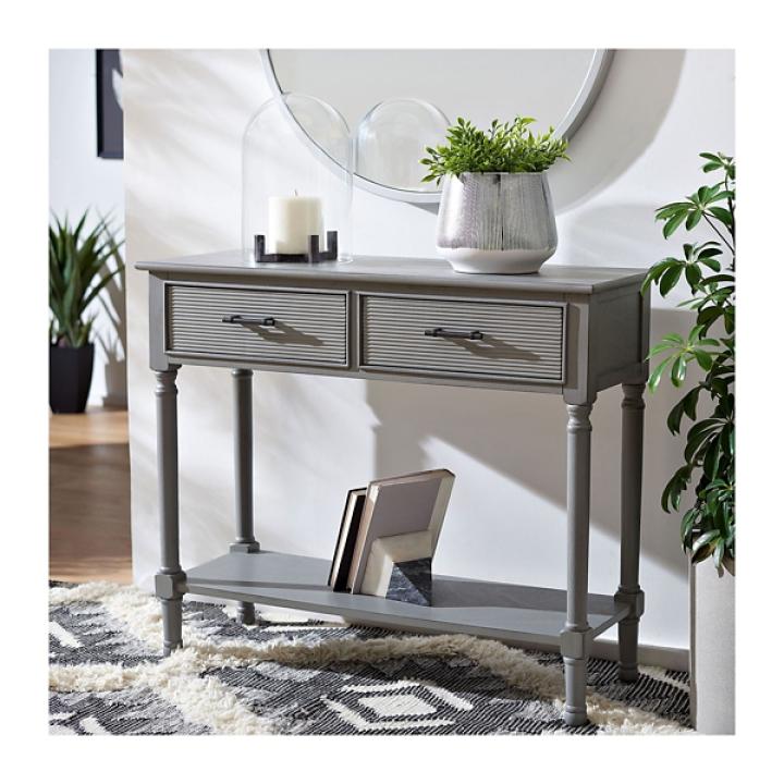 Distressed Gray Ronan 2-Drawer Console Table