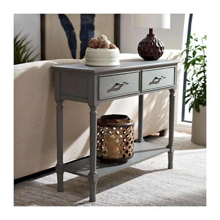 Distressed Gray Ronan 2-Drawer Console Table