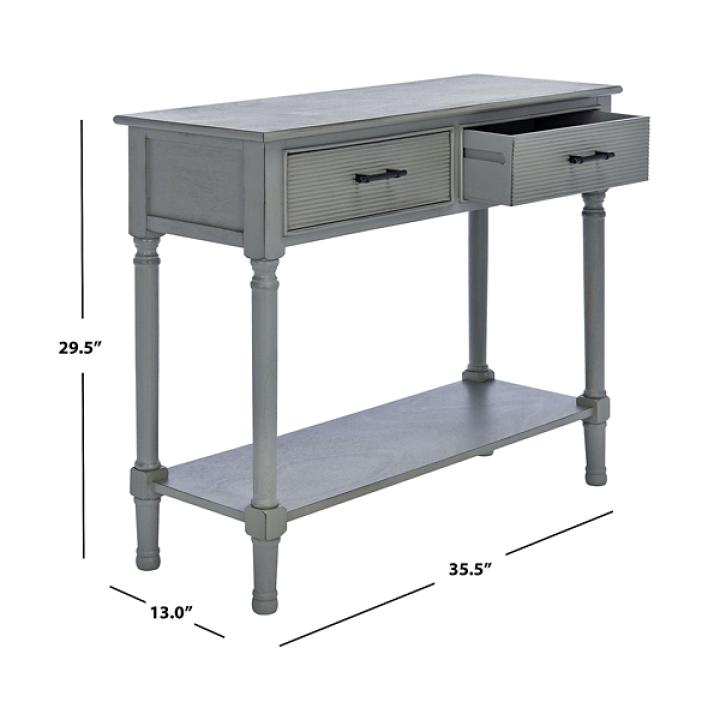 Distressed Gray Ronan 2-Drawer Console Table