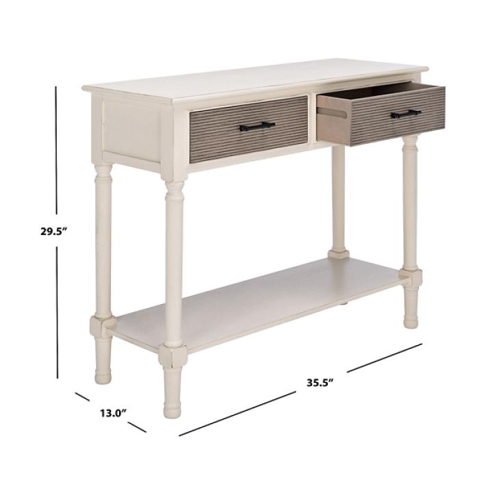 Distressed Natural Ronan 2-Drawer Console Table