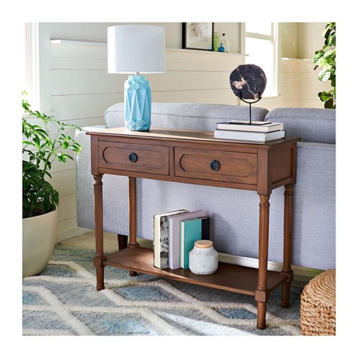 Modern Brown Carved Accent Console Table