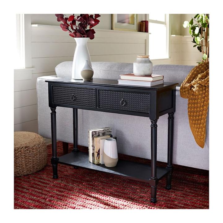 Irma Black Textured Drawers Console Table
