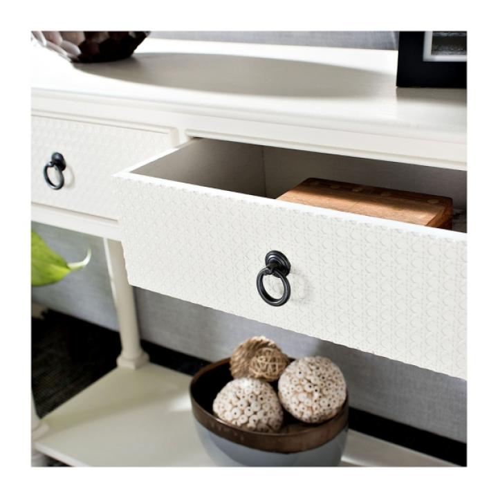 Irma White Textured Drawers Console Table