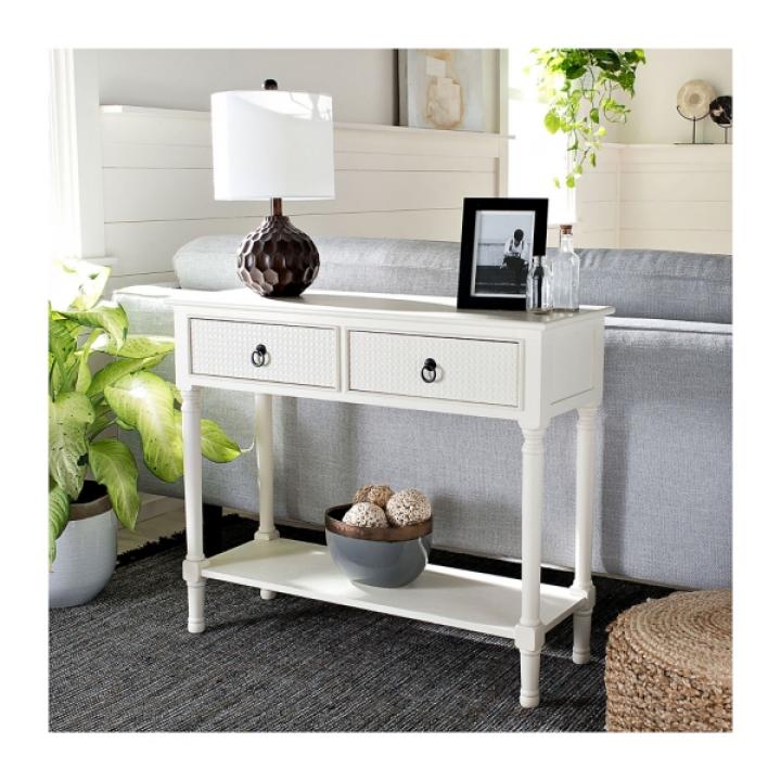 Irma White Textured Drawers Console Table
