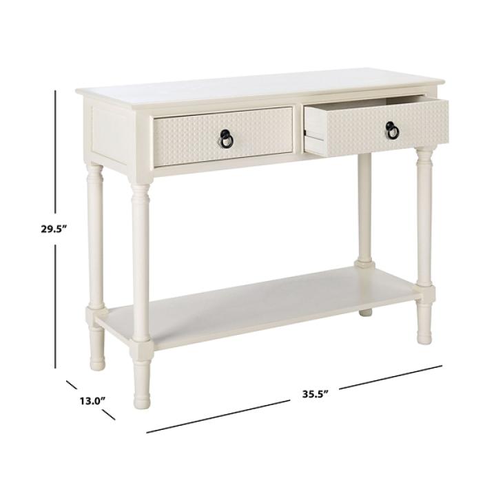 Irma White Textured Drawers Console Table