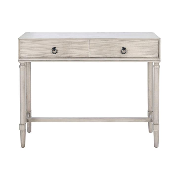 Rivera White Carved Rustic Console Table