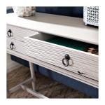 Rivera White Carved Rustic Quad Console Table