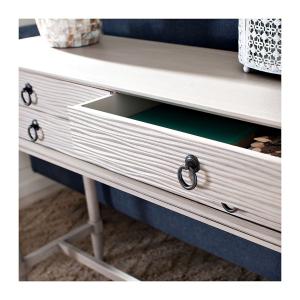 Rivera White Carved Rustic Quad Console Table