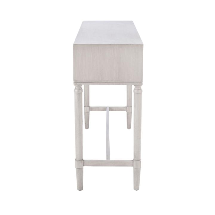 Rivera White Carved Rustic Quad Console Table