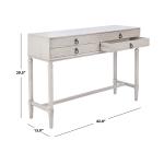 Rivera White Carved Rustic Quad Console Table
