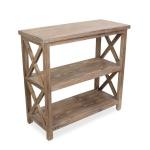 Natural Double X Wood Bookshelf