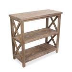 Natural Double X Wood Bookshelf