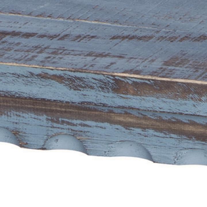 Distressed Blue Wood Antique Bench