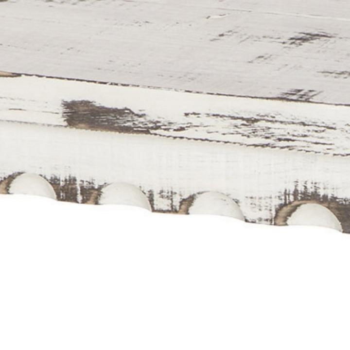 Antiquated White Farmhouse Shelf Bench