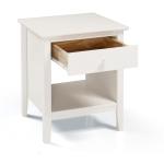 White Brazilian Pine Wood Nightstand