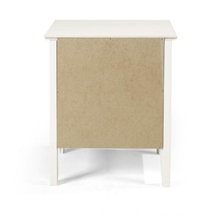 White Brazilian Pine Wood Nightstand