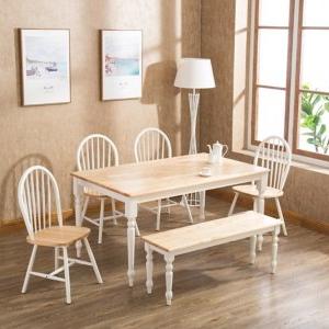 Two Toned Wood Farmhouse Dining Table