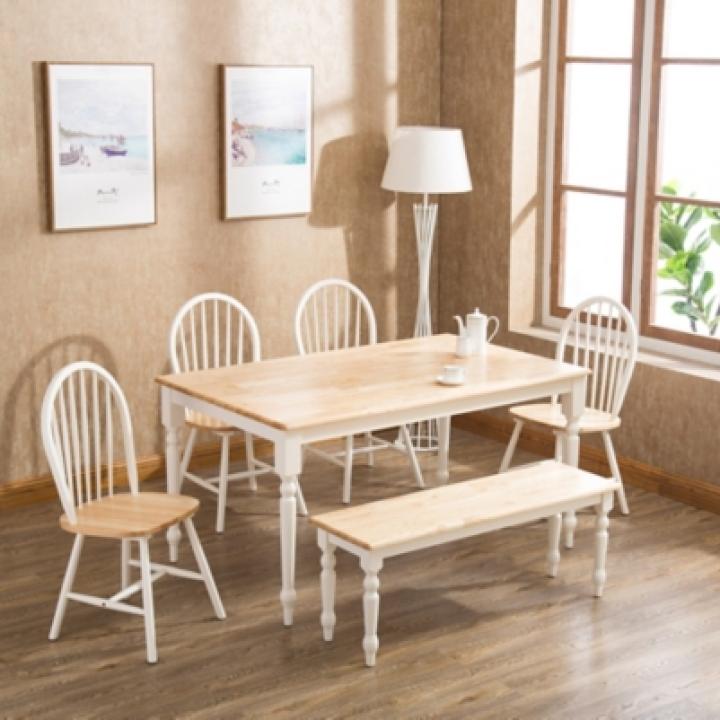 Two Toned Wood Farmhouse Dining Table