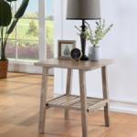 Wire Brushed Natural Accent Table