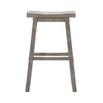 Wire Brushed Gray Saddle Wood Bar Stool