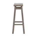 Wire Brushed Gray Saddle Wood Bar Stool