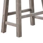 Wire Brushed Gray Saddle Wood Bar Stool